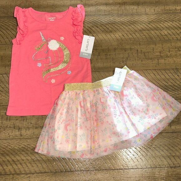 NWT Carters unicorn tutu outfit size 24 months - Picture 1 of 6